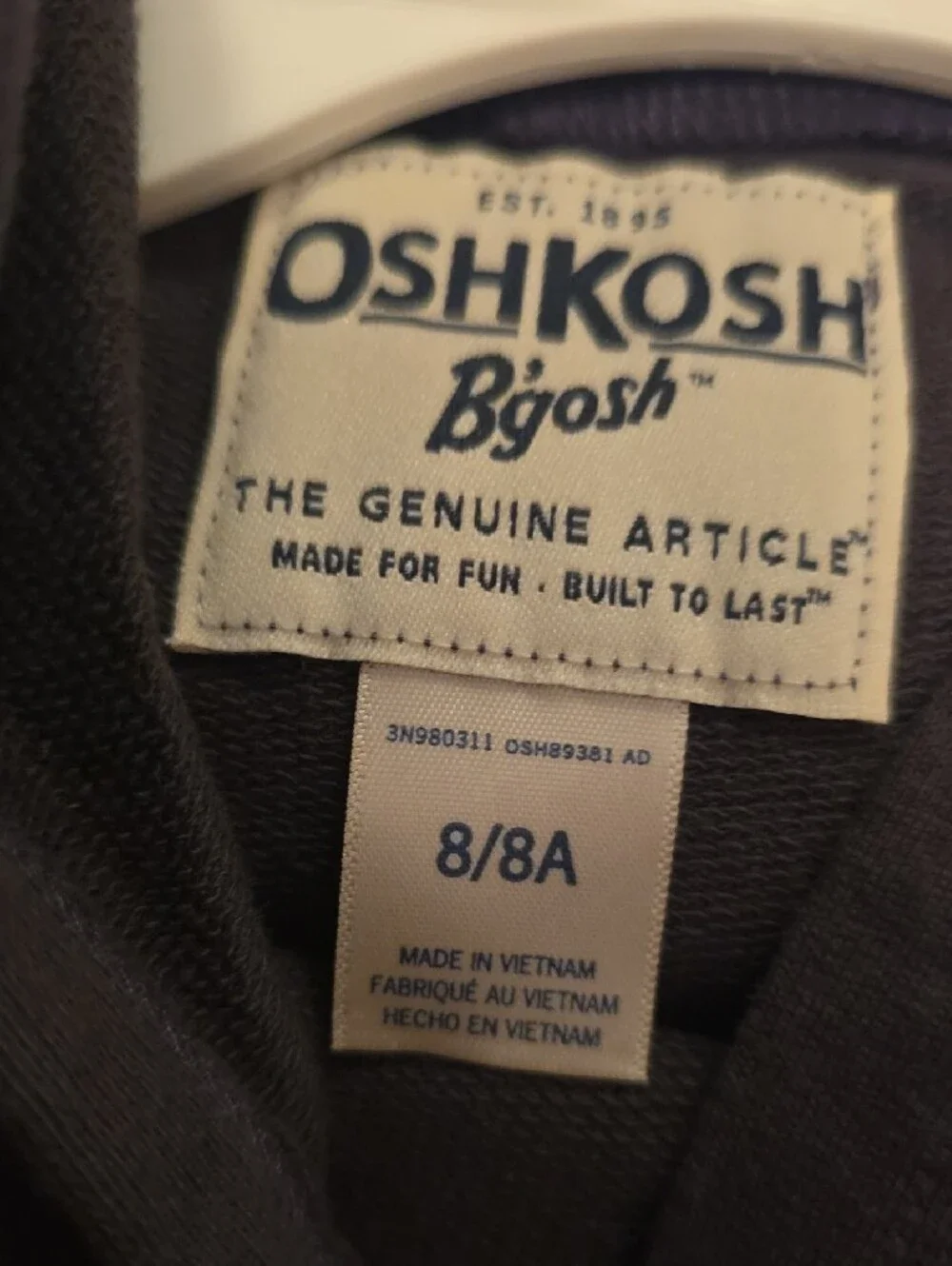 OshKosh B'gosh Girls Black Hoodie with Floral Yin Yang, Size 8